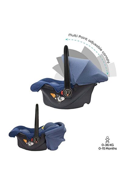 Moon Bibo Baby Carrier Car Seat - Full Body Cushion & Multi-Point Canopy, Group 0+ (0–15m, up to 1
