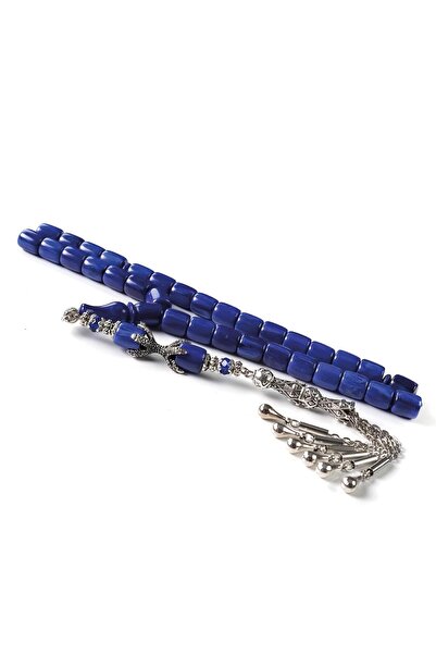 TESBİHCİBABA سبحة من العنبر الأزرق المضغوط بتصميم مخلب وشرابة