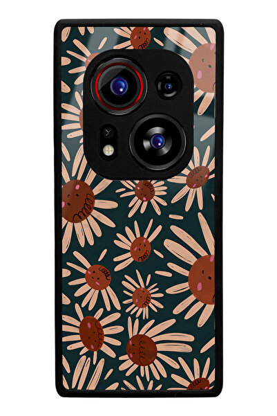 Spoyi Tecno Phantom X2 Pro Retro Daisy Design Glossy Phone Case Compatible