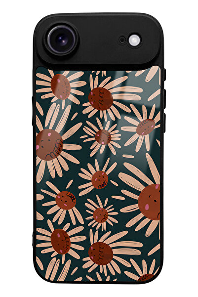 Spoyi iPhone 17 Air Compatibleretro Daisy Design Glossy Phone Case