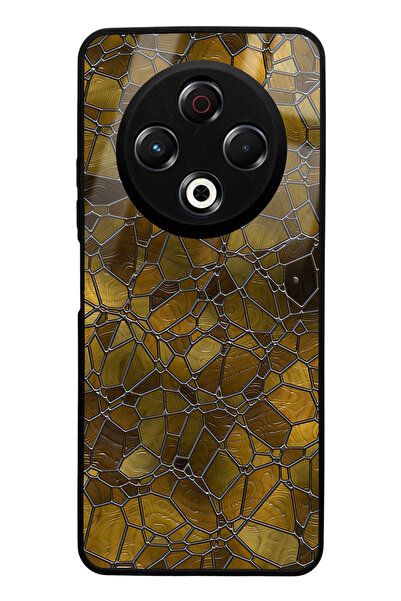 Spoyi Tecno Spark 30 Coffee Geometric Design Glossy Phone Case Compatible