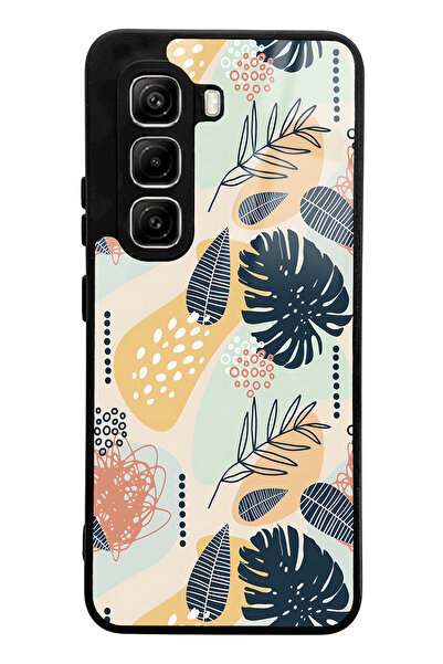 Spoyi Infinix Hot 50 Pro Compatible Retro Leaf Design Glossy Phone Case