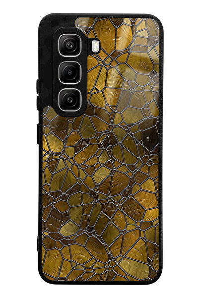 Spoyi Infinix Hot 50 Pro Coffee Geometric Design Glossy Phone Case Compatible