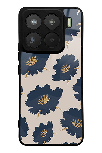 Spoyi Blue Flowers Design Glossy Phone Case Compatible with Xiaomi Mi 15 Pro