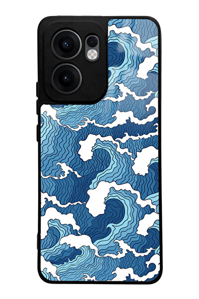 Spoyi Oppo Reno 13F Blue Wave Design Glossy Phone Case