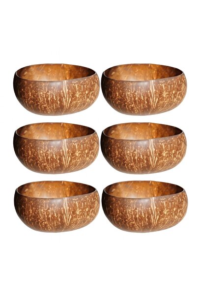 LIFESTYLER Pack of 6 Jumbo Coconut Bowls (14-16 cm)