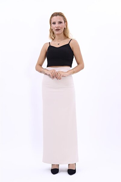 ÖNDER ÖZSOY Beige Colored Long Pencil Skirt