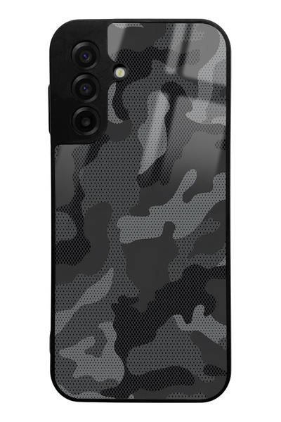 Spoyi Samsung A17 Black Camouflage Design Glossy Phone Case
