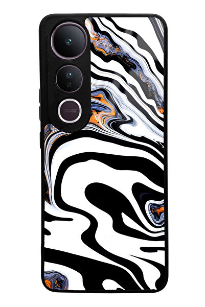 Spoyi Vivo V50 Lite Compatible White Marble Design Glossy Phone Case