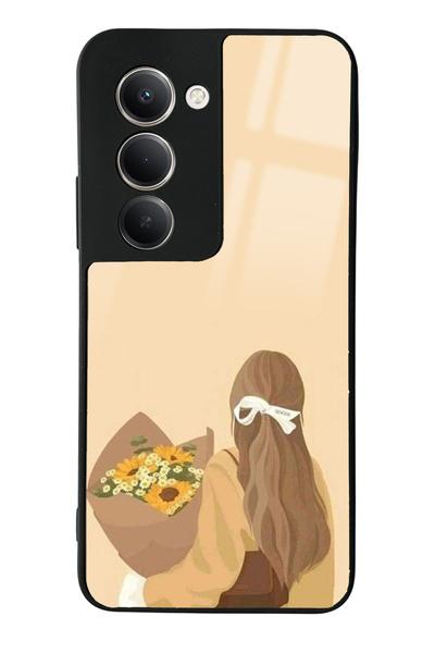 Spoyi غطاء هاتف لامع متوافق مع شاومي ريدمي 15 بتصميم فتاة الزهور