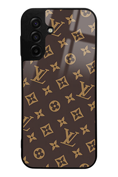 Spoyi A17 Compatible Brown Lv Design Glossy Phone Case