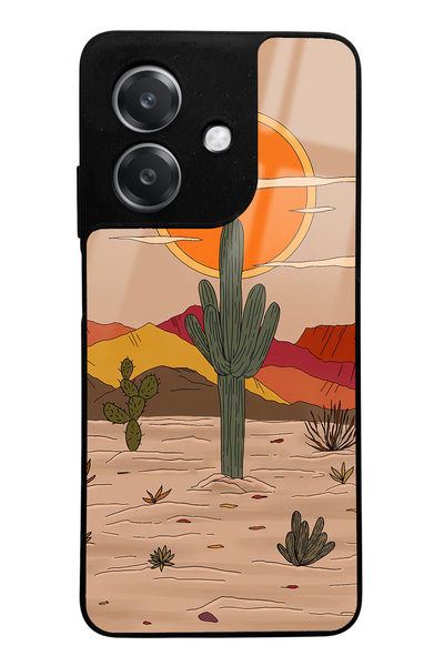 Spoyi Oppo A3 Retro Cactus Sun Design Glossy Phone Case Compatible