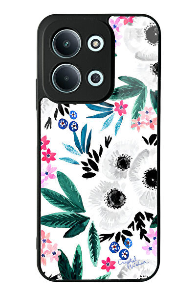 Spoyi Xiaomi Redmi 15C 4g Compatiblewhite Flower Design Glossy Phone Case