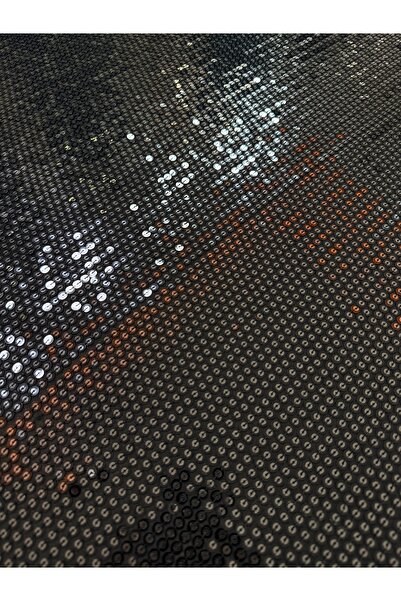 METERİAL Black Shiny Sequin Fabric 135 cm – Sparkling Fabric for Evening Dresses and Gowns, Stretchy Sequined