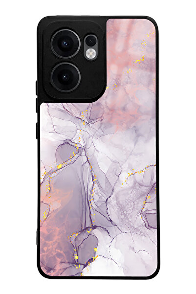 Spoyi Oppo Reno 13F Compatible Fuchsia Marble Design Glossy Phone Case