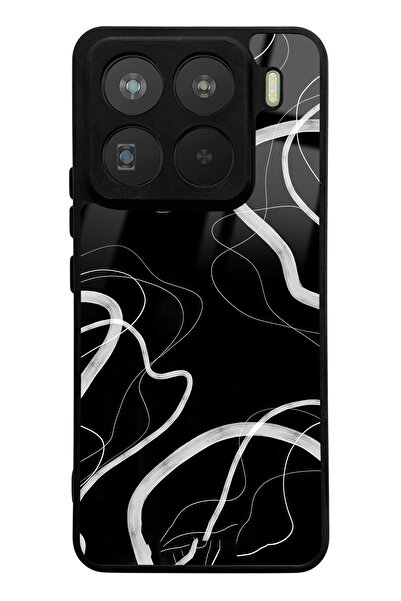 Spoyi Xiaomi Mi 15 Pro Compatible Black Wave Design Glossy Phone Case