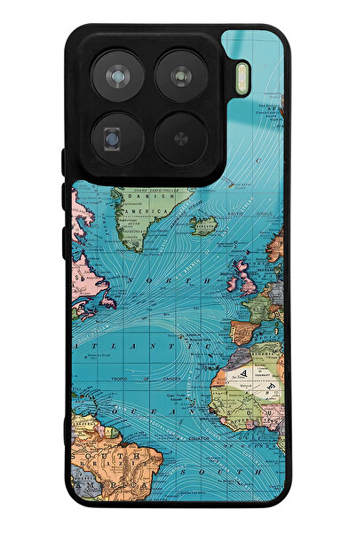 Spoyi Xiaomi Mi 15 Pro Compatible Phone Case with Atlantic Map Design