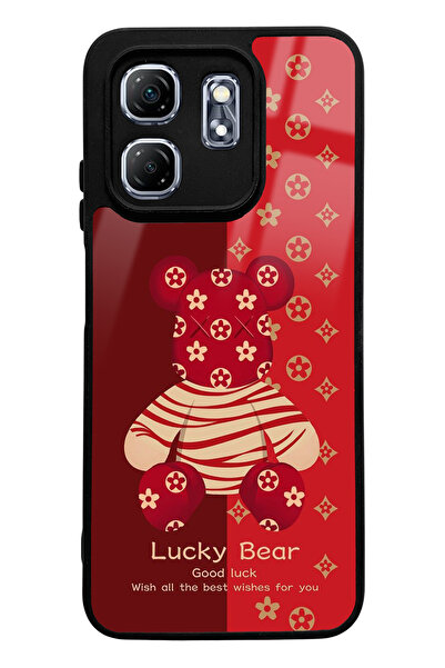 Spoyi Infinix Hot 50I Compatible Red Lucky Bear Design Glossy Phone Case