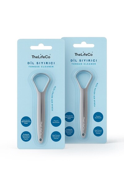 The LifeCo Paslanmaz Çelik Dil Temizleyici - Dil Sıyırıcı x 2 Adet