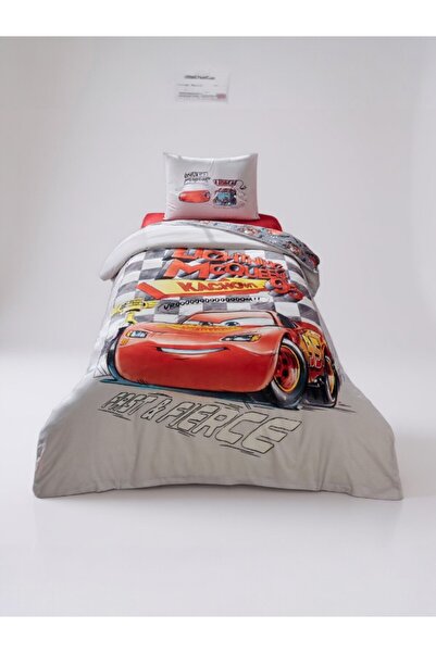 Özdilek Licensed Cars Gray Fast Elastic Single Duvet Cover Set – 100% Cotton