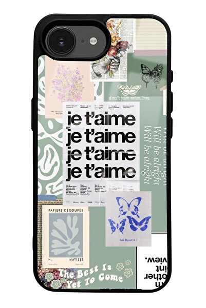 Spoyi حافظة هاتف لامعة بتصميم Je T'aime لهاتف آيفون 16E