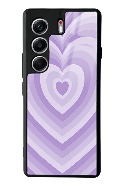 Spoyi جراب هاتف لامع بتصميم قلب أرجواني متوافق مع هاتف تكنو كامون 40 برو