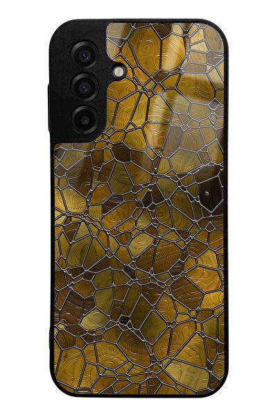 Spoyi Samsung A17 Compatible Coffee Geometric Design Glossy Phone Case