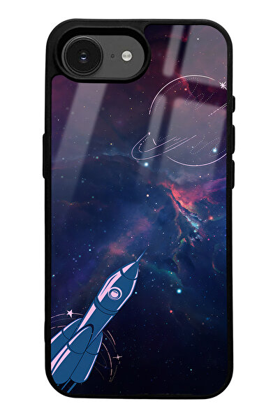 Spoyi iPhone 16E Compatible Space Rocket Design Glossy Phone Case