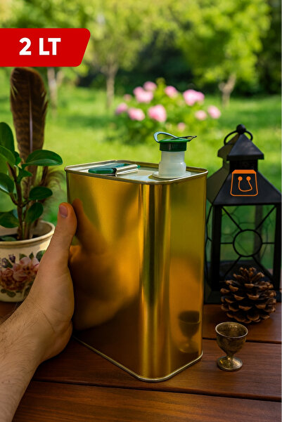 Öztürk ambalaj 2 LT Yağ Tenekesi Baskısız Gold Zeytin Yağı Tenekesi