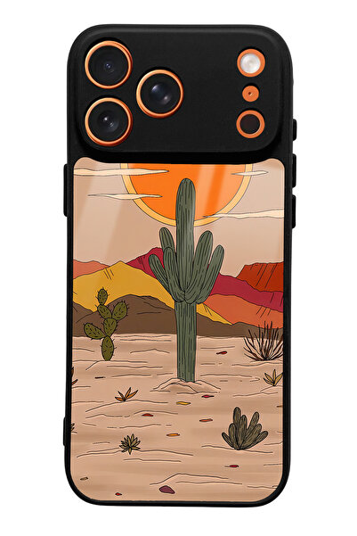 Spoyi حافظة هاتف لامعة متوافقة مع آيفون 17 برو ماكس بتصميم شمسية على شكل صبار قديم