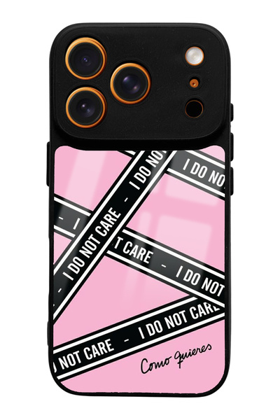 Spoyi iPhone 17 Pro I Don'T Care Design Glossy Phone Case Compatible