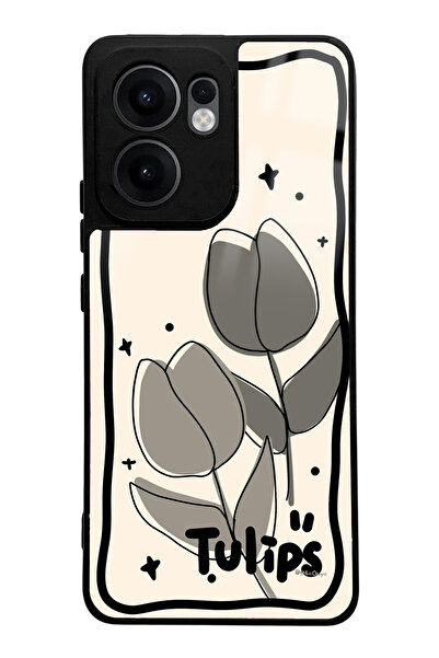 Spoyi Oppo Reno 13Fuyumlu Tulips Design Glossy Phone Case