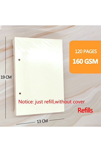 Choice Medium-refill13x19cm Retro Spiral Sketchbook Linen Hardcover 120 Pages 160GSM Refillable Notebook fo