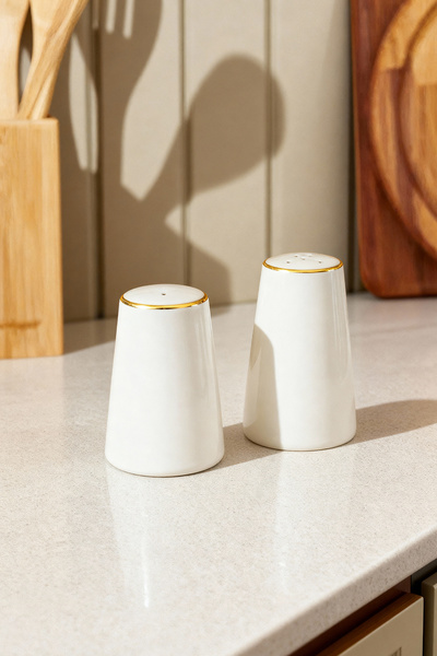 Fecra Ivory Tuzluk ve Biberlik Altın Yaldızlı