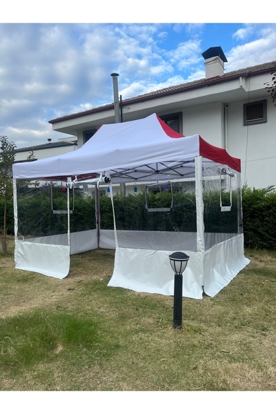 HİLAL ŞEMSİYE 3x4.5 etrafı şeffaf ile kapalı gazebo çadır
