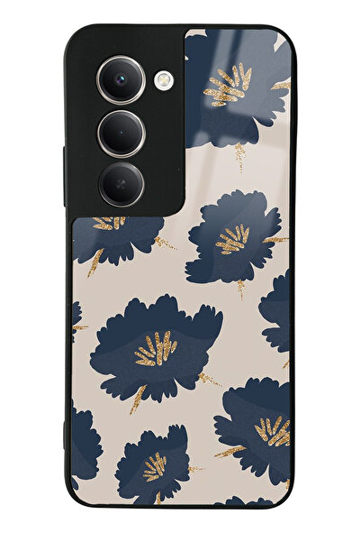 Spoyi Xiaomi Redmi 15 Uyumlu Blue Flowers Tasarımlı Glossy Telefon Kılıfı