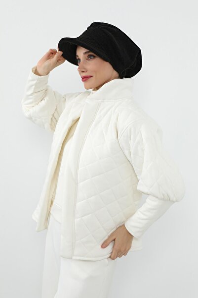 Aisha's Design Winter Visor Women's Plain Cashmere Hat, B-73Dk, Black