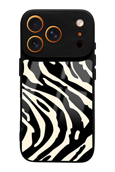 Spoyi حافظة هاتف لامعة بتصميم زيبرا متوافقة مع آيفون 17 برو