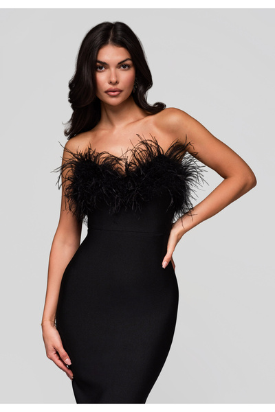 OMBRE Βραδινό φόρεμα LA-OM-DLR239 μαύρο