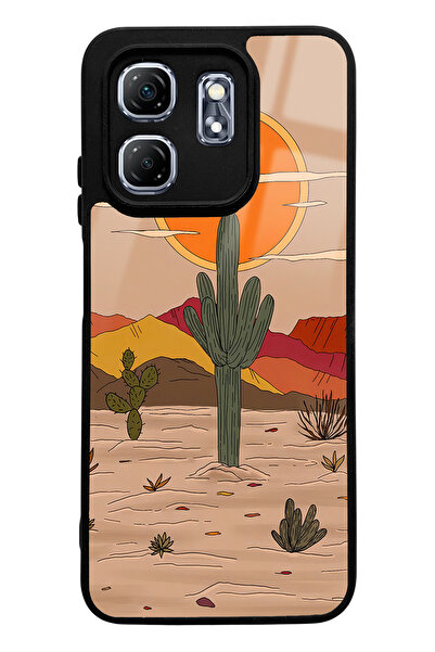 Spoyi Infinix Hot 50I Retro Cactus Sun Design Glossy Phone Case Compatible
