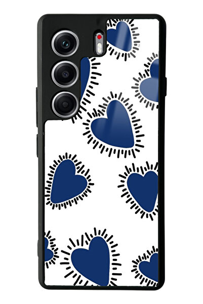Spoyi Tecno Camon 40 Pro Compatible Blue Heart Design Glossy Phone Case