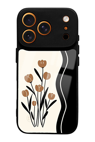Spoyi Flower Motif Design Glossy Phone Case Compatible with iPhone 17 Pro