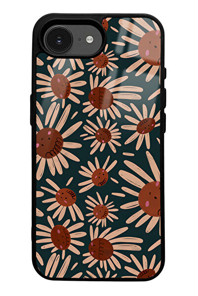 Spoyi iPhone 16E Retro Daisy Design Glossy Phone Case