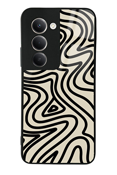 Spoyi Xiaomi Redmi 15 Beige Geometric Design Glossy Phone Case