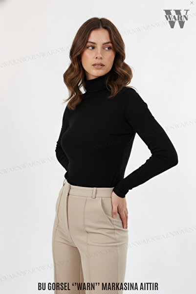 warn Women's Turtleneck Long Sleeve Bodysuit Slim Fit Half Neck Casual Transitional -Winter