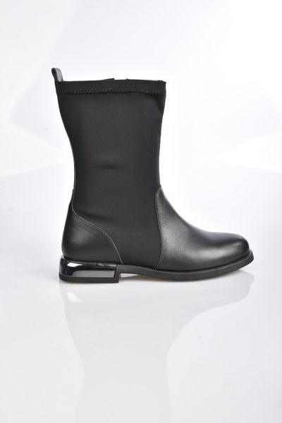 MEMORY Basic Series - Hakiki Deri – Streç - 2,5 Cm Tabanlı Deri Şık Bot MS216219