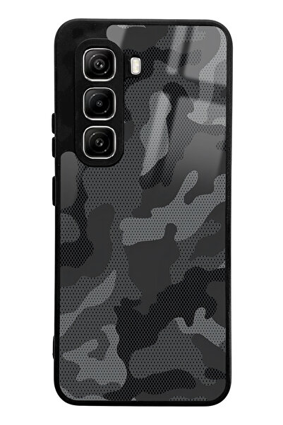 Spoyi Infinix Hot 50 Pro Black Camouflage Design Glossy Phone Case Compatible