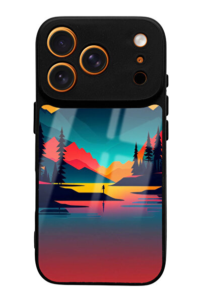 Spoyi iPhone 17 Pro Compatible Glossy Phone Case with Sunset Design