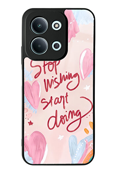 Spoyi Xiaomi Redmi 15C 4g Compatible Pink Motto Design Glossy Phone Case