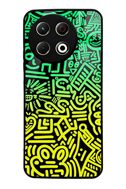 Spoyi Tecno Spark 30 Pro Compatible Neon Geometric Design Glossy Phone Case